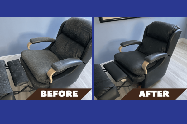 Before and After Leather Chair With Mold